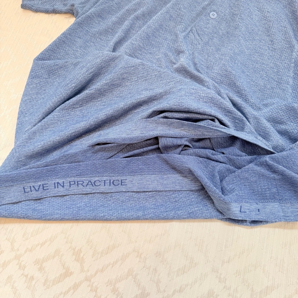 Lululemon Men’s Metal Vent Tech Polo Shirt Blue Size Large - Picture 4 of 6